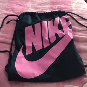 Pink Nike drawstring backpack